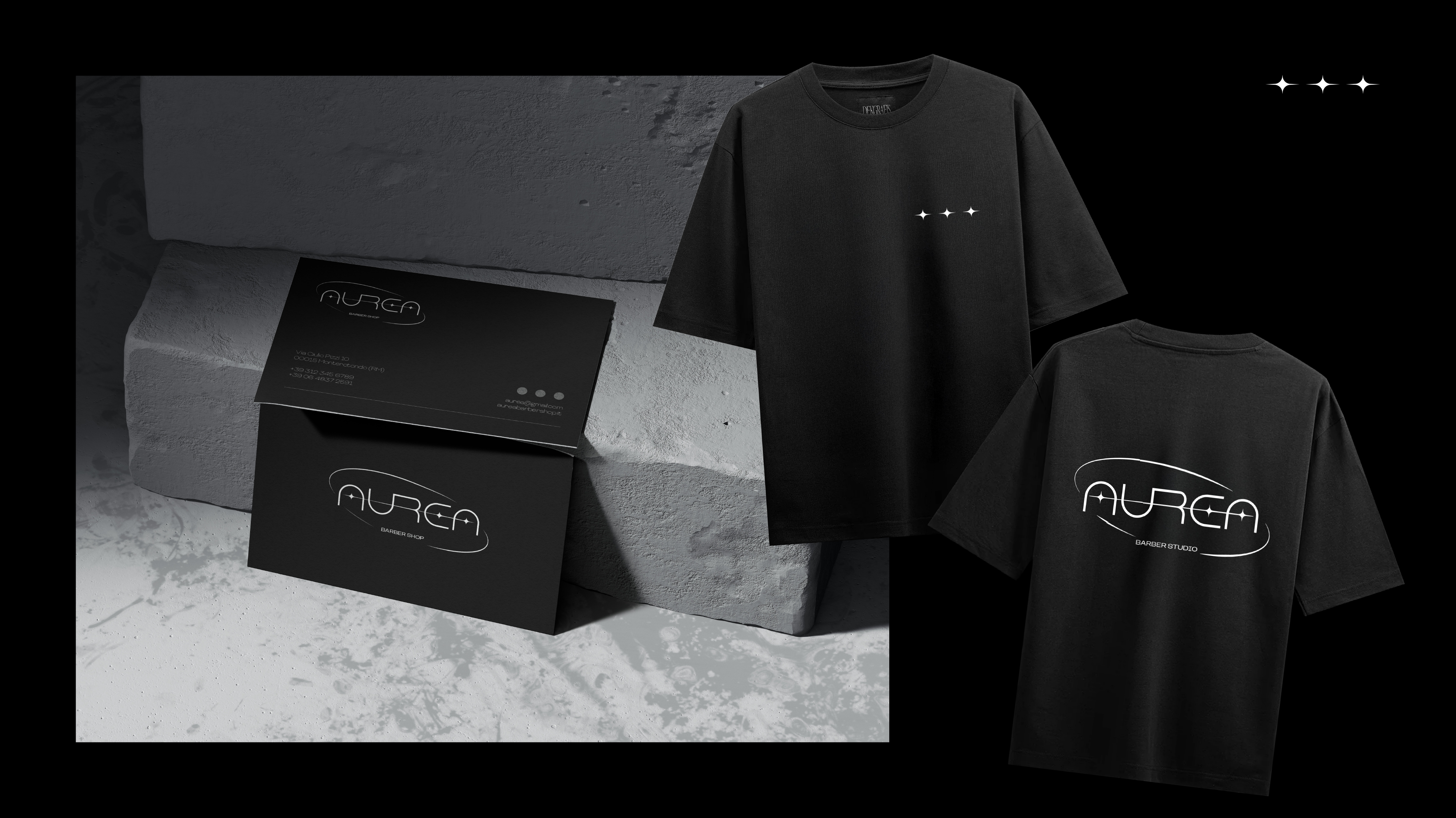 Aurea Barber Studio logo system