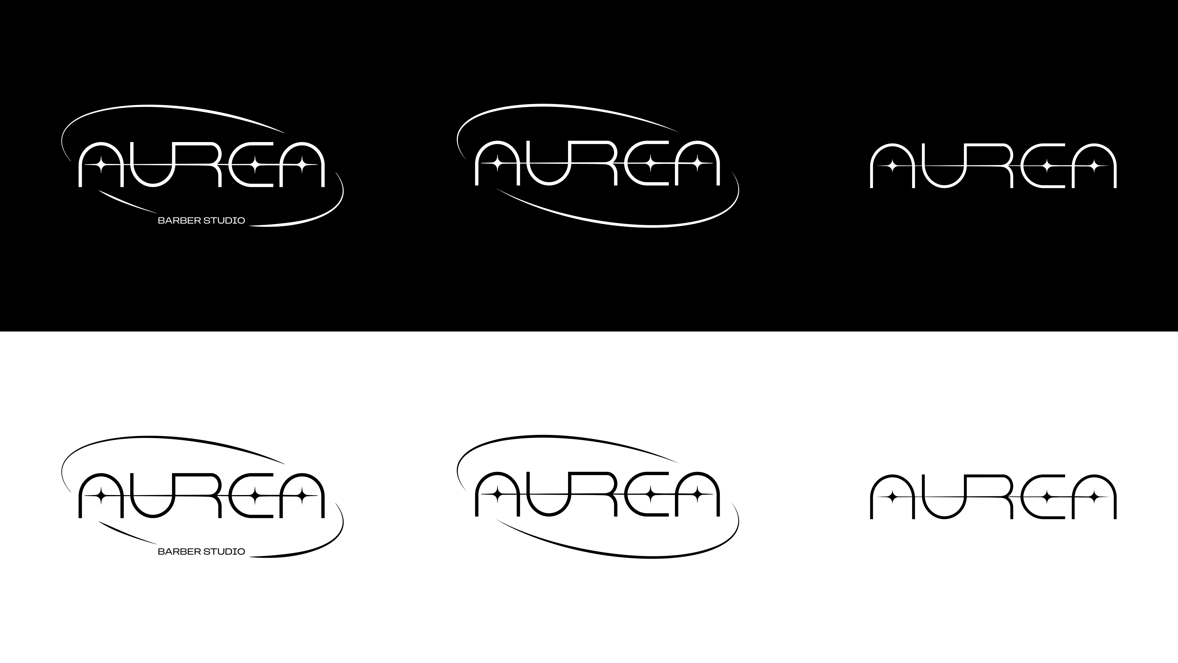 Aurea Barber Studio business cards and merchandise